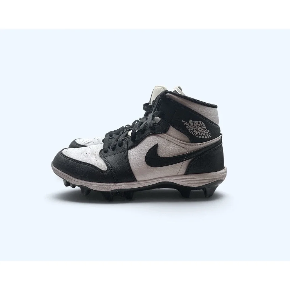 Jordan 1 Alpha Menace Mid Football Cleats Mens White Black Panda FJ6805-100 READ